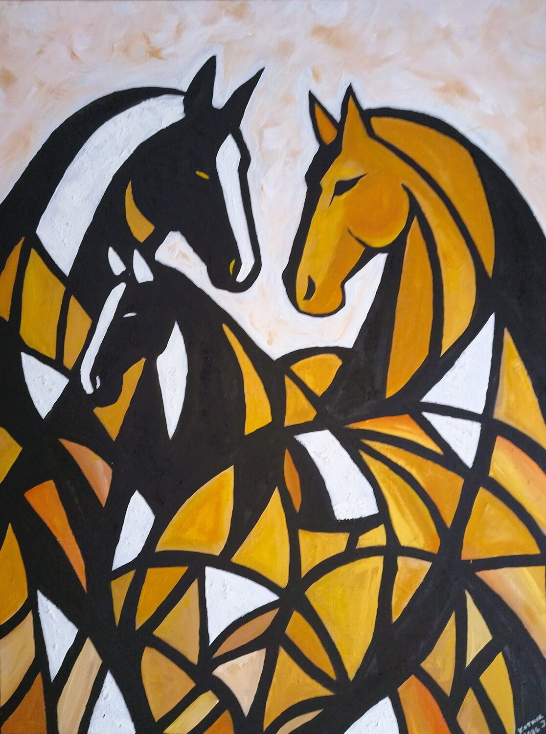 Equine Harmony-Abstract Horse Painting Igor Kotnik Original painting for sale