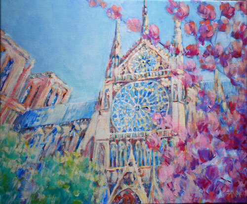 Notre Dame by Ana Smarż, Painting for Sale on Select