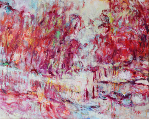 If the red sun mixes with cold water by Ana Smarż, Painting for Sale on Select