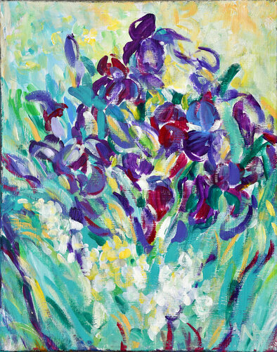 Rainbow Faces of Iris by Ana Smarż, Painting for Sale on Select