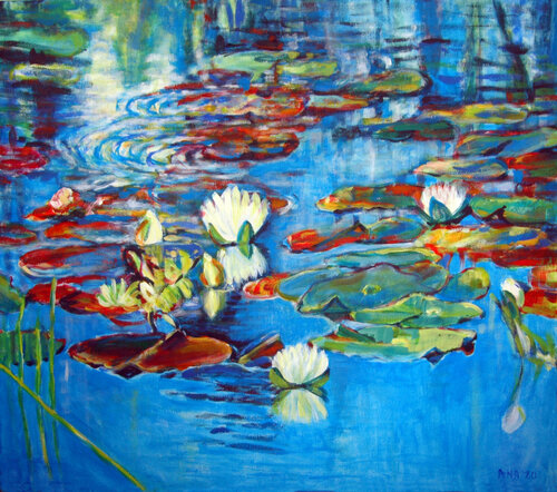 Water lilies by Ana Smarż, Painting for Sale on Select