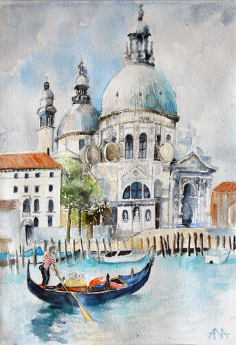 Morning at Santa Maria della Salute by Ana Smarż, Painting for Sale on Select