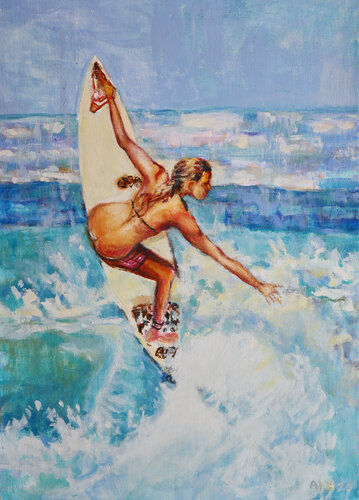 Dancing with the Wave by Ana Smarż, Painting for Sale on Select