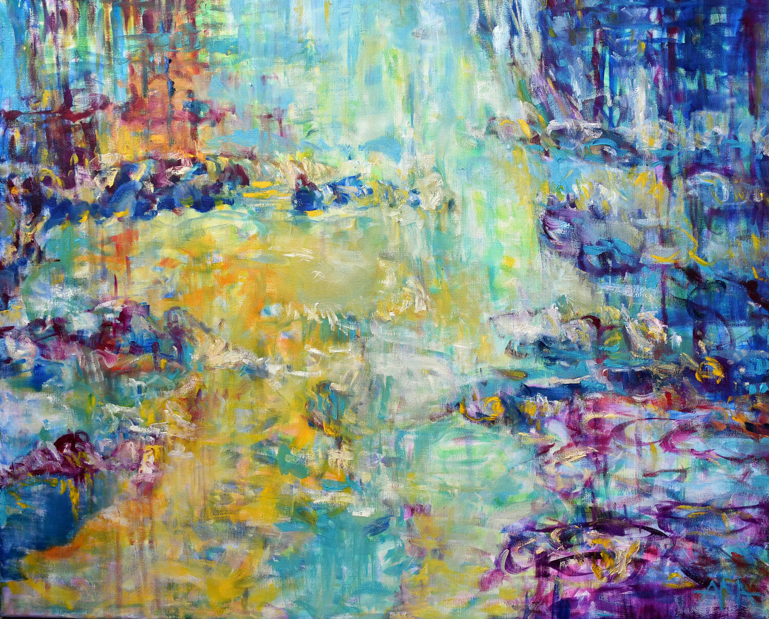 The sun falls into the water Ana Smarż Original painting for sale