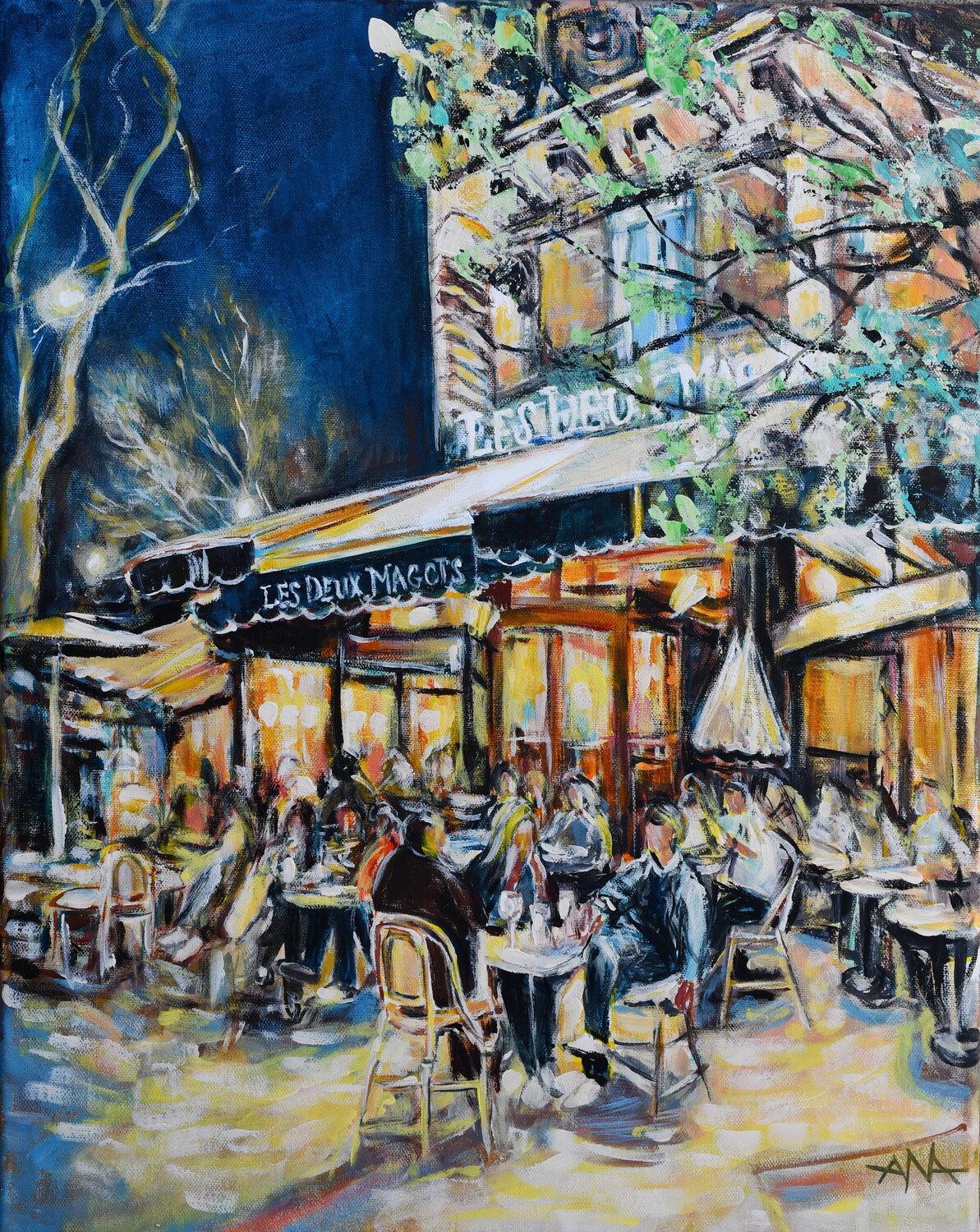 Les Deux Magots Ana Smarż Original painting for sale