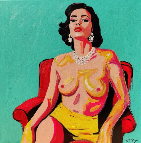 La Reine Turquoise by Serge Berezjak, Painting for Sale on Select