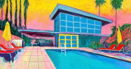 Poolside by Serge Berezjak, Painting for Sale on Select