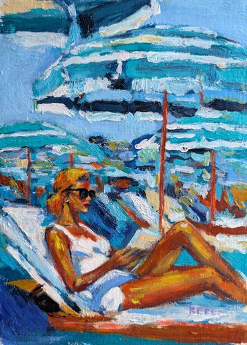 Mediterranean Summer Escape by Serge Berezjak, Painting for Sale on Select