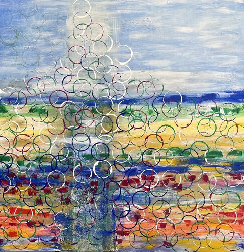 Sea of Circles by Jacquilyn Eusanio, Painting for Sale on Select