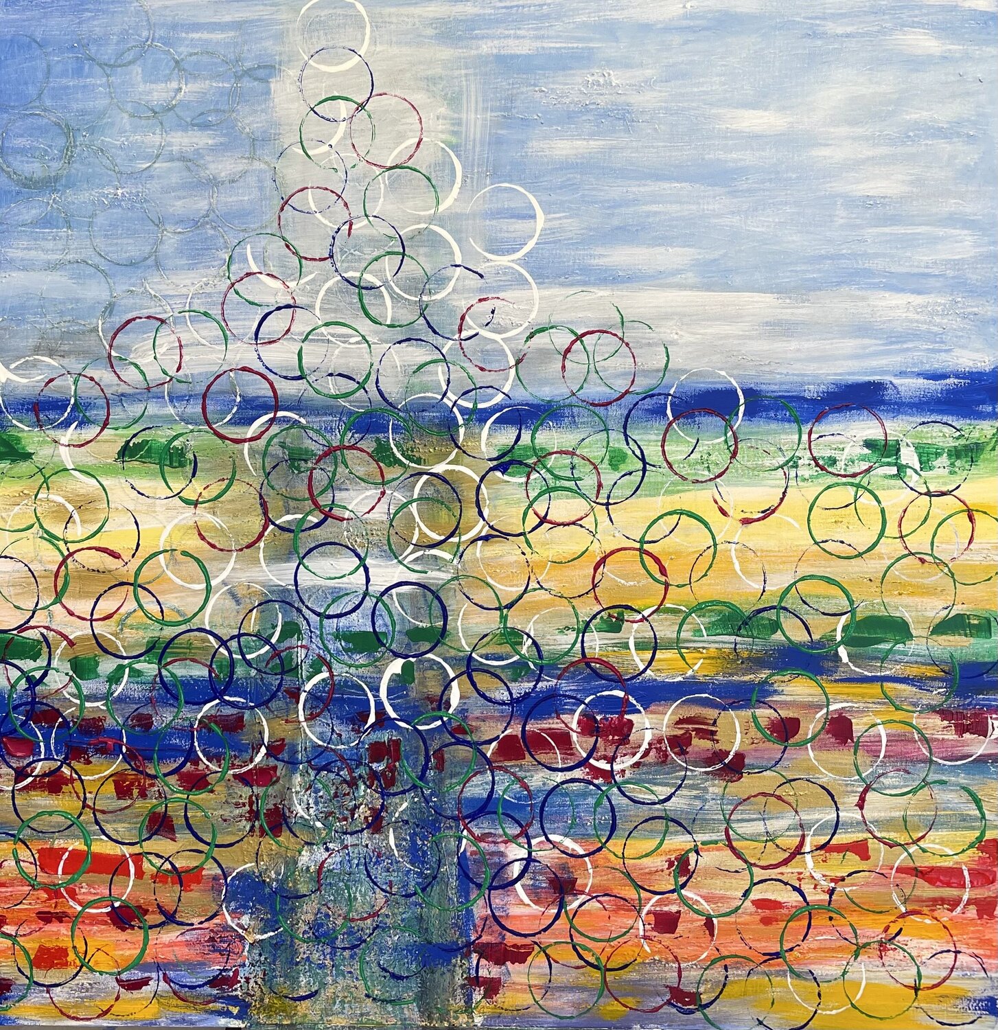 Sea of Circles Jacquilyn Eusanio Original painting for sale