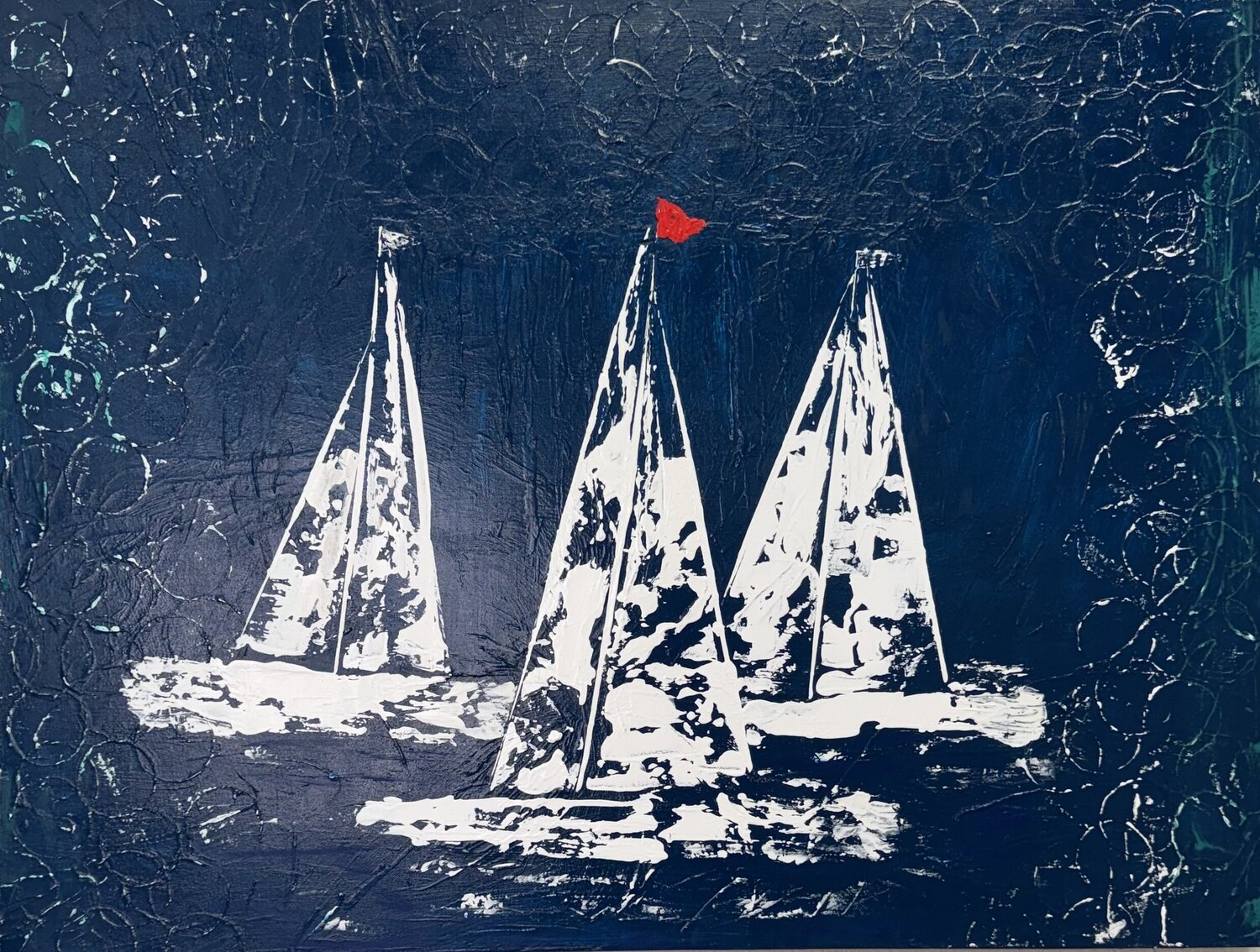 Sail on Falling Water Jacquilyn Eusanio Original painting for sale