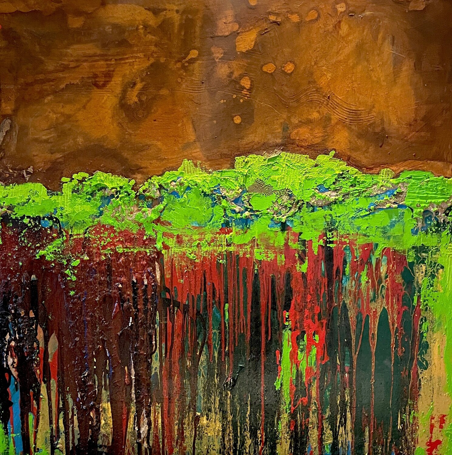 Rust and moss 2 Mauro Caracuzzo Original painting for sale