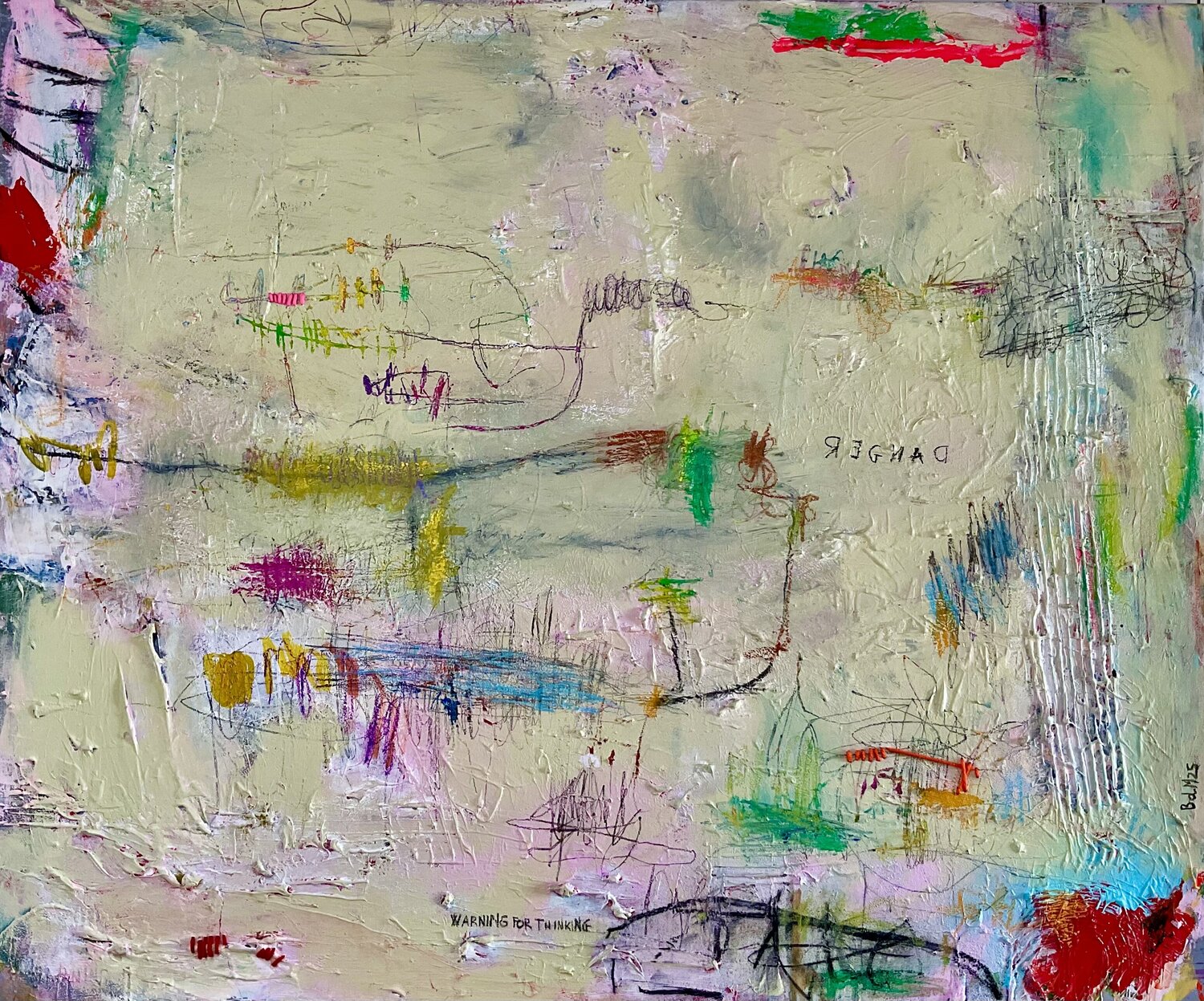Warning for Thinking Barbara D’Angelo Månsson Original painting for sale