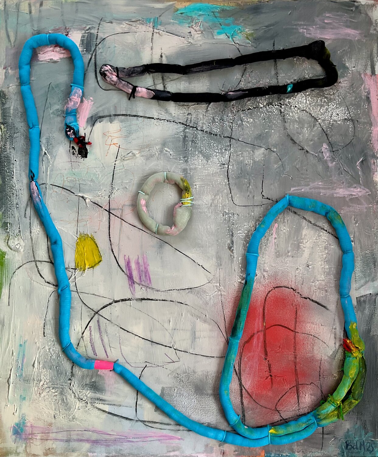 There Is a Cat in My Backyard Barbara D’Angelo Månsson Original painting for sale