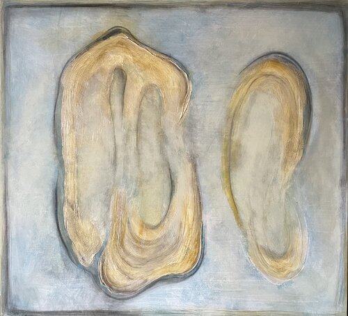 Act, hatching identity  (blue) by Malina Wieczorek, Painting for Sale on Select