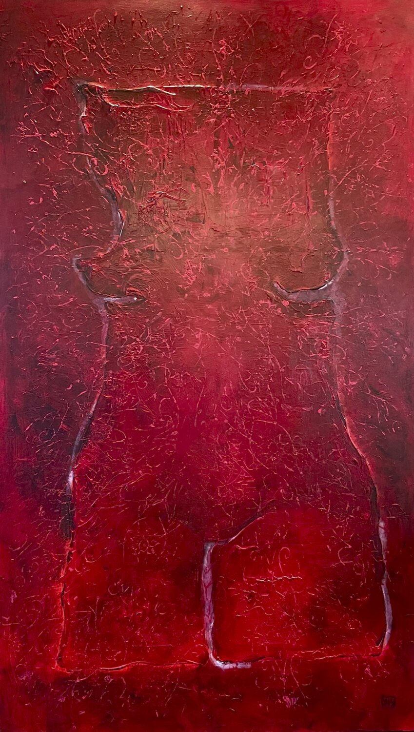 Act, red Madonna Malina Wieczorek Original painting for sale
