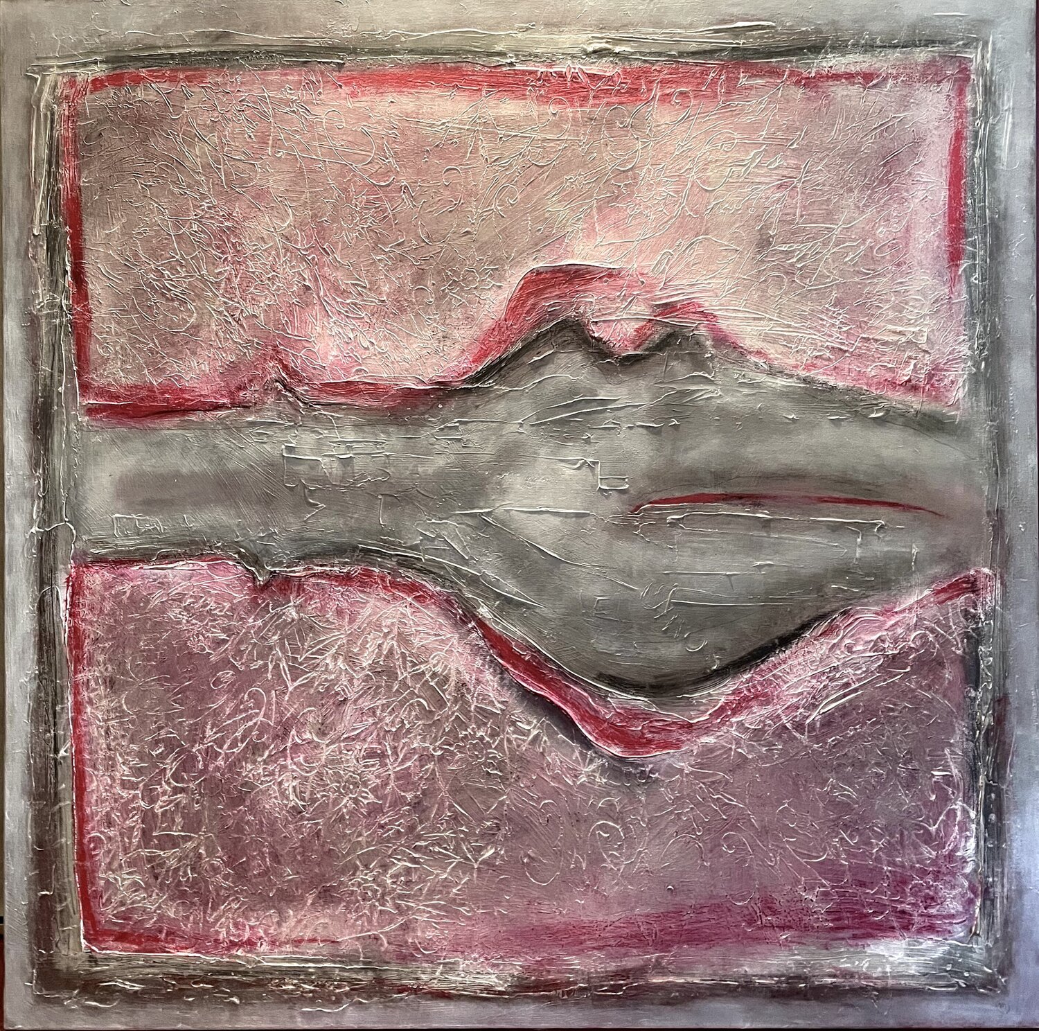 Act, Lips and Other Imponderables- rose Malina Wieczorek Original painting for sale