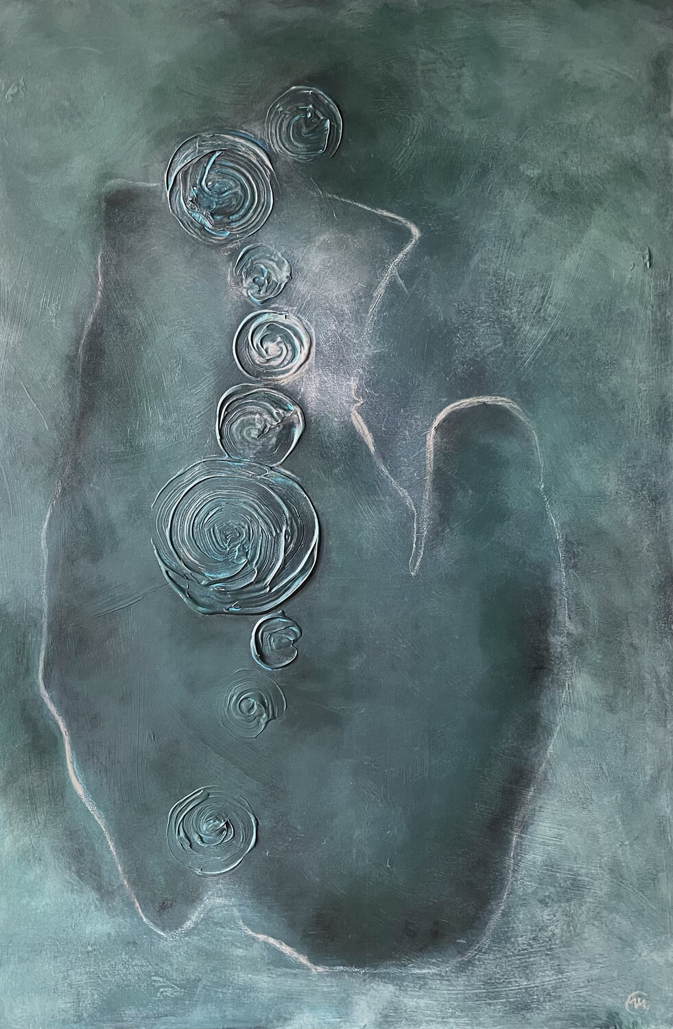 Night nature act Malina Wieczorek Original painting for sale
