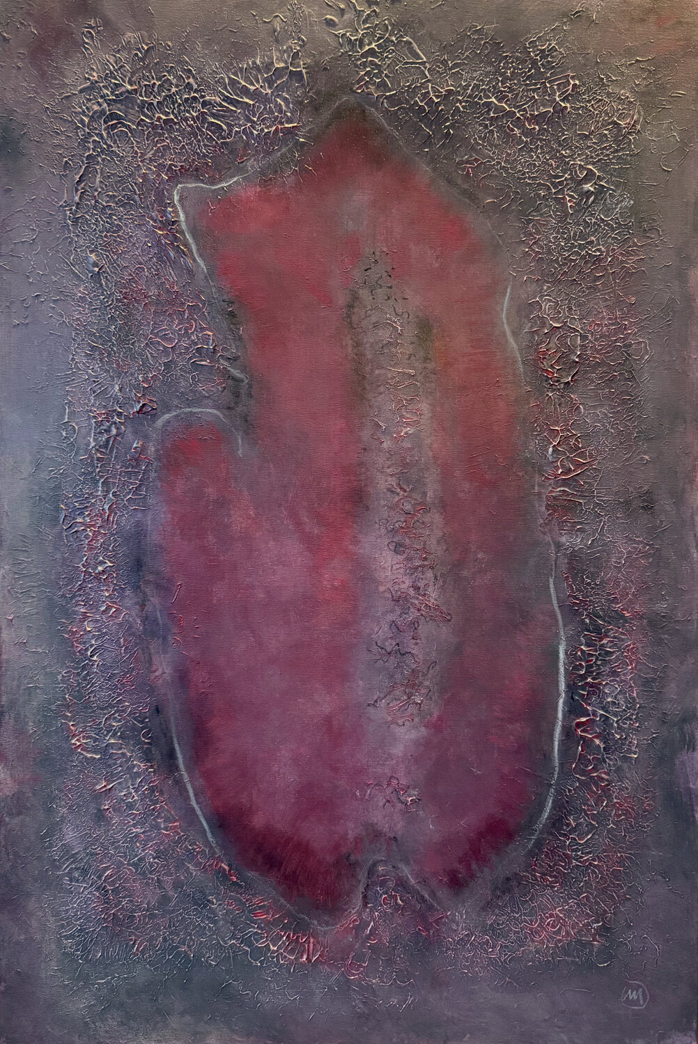 Act, Woman inscribed in Tapestry / Madonnas cycle Malina Wieczorek Original painting for sale
