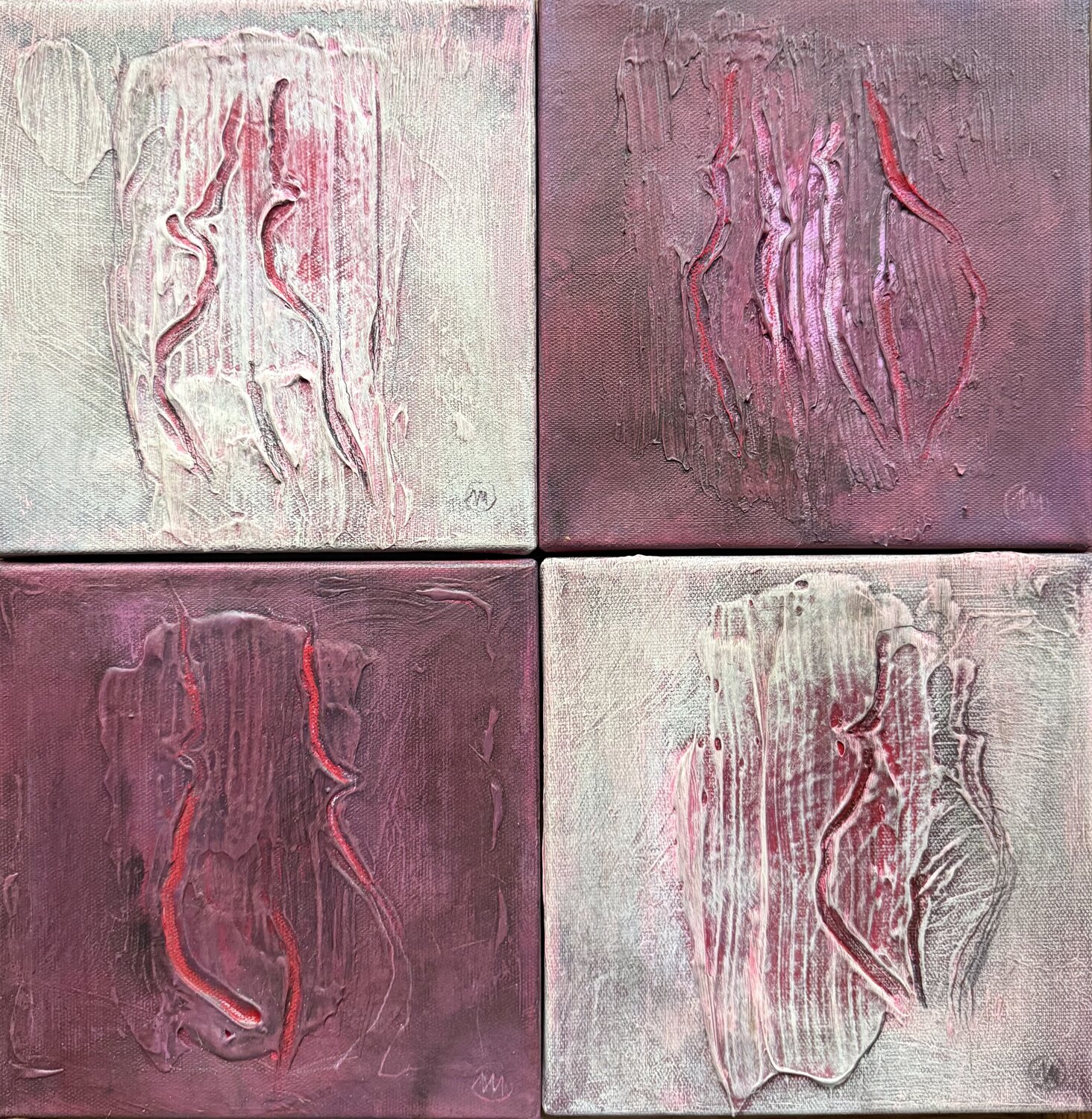 AcT "Signs of Blood” 20X20, 1/2/3/4 2026 Malina Wieczorek Original painting for sale