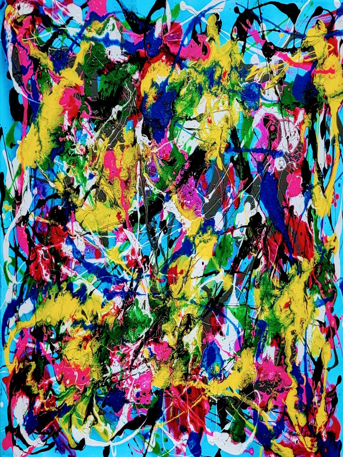 A Melody Celebrating our Planet with Colors Moise Semexant Original painting for sale