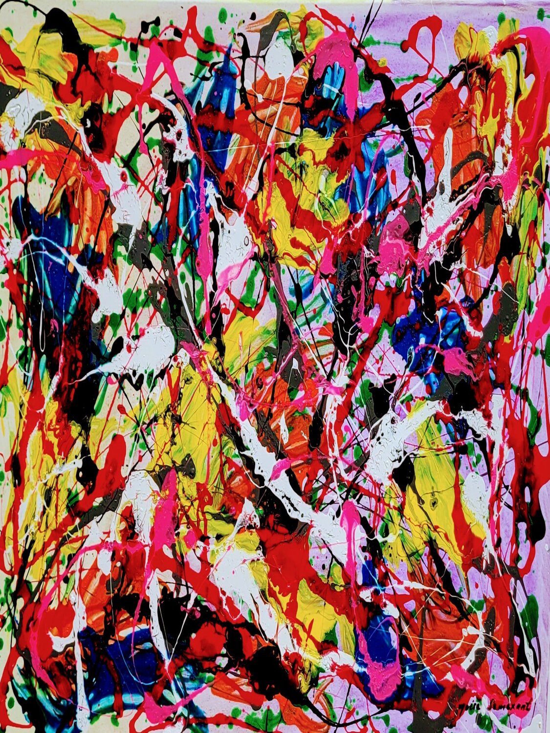 A Dance with Colors Moise Semexant Original painting for sale