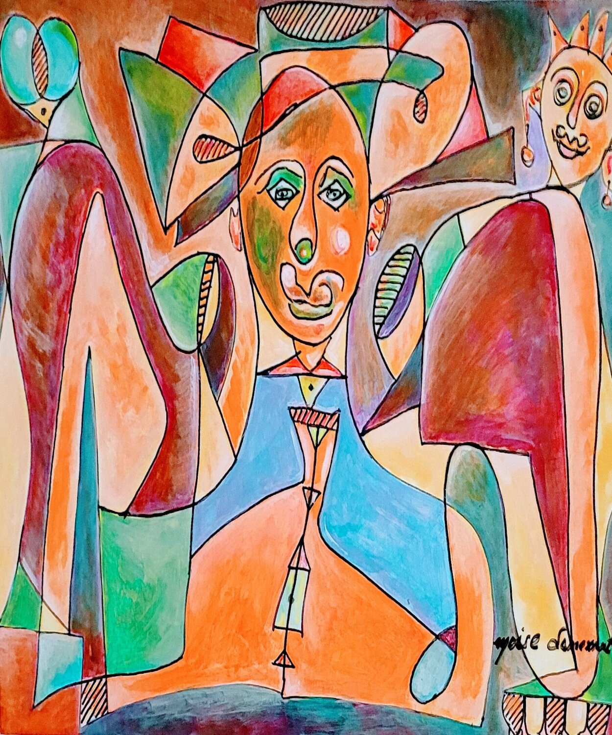 The Comedian in Shadows Moise Semexant Original painting for sale