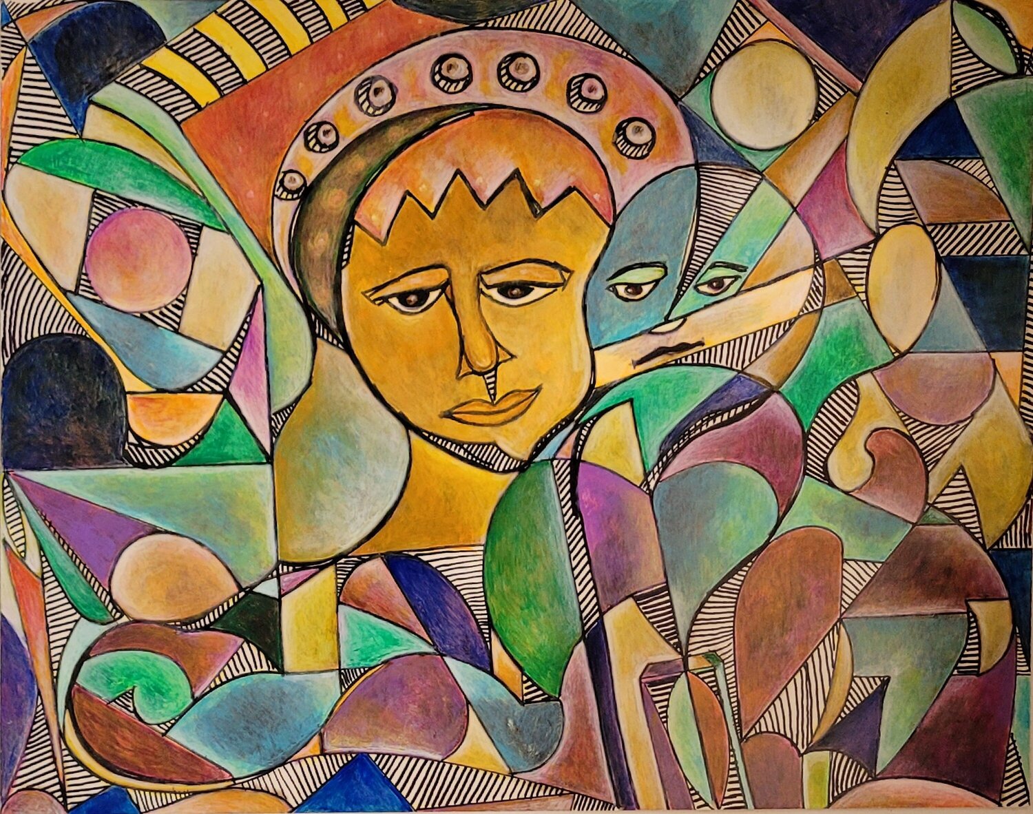 Father and Son Moise Semexant Original painting for sale
