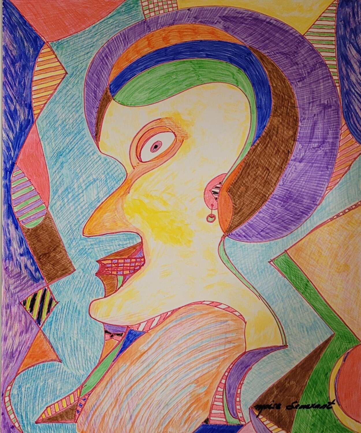A Masked Man Moise Semexant Original painting for sale