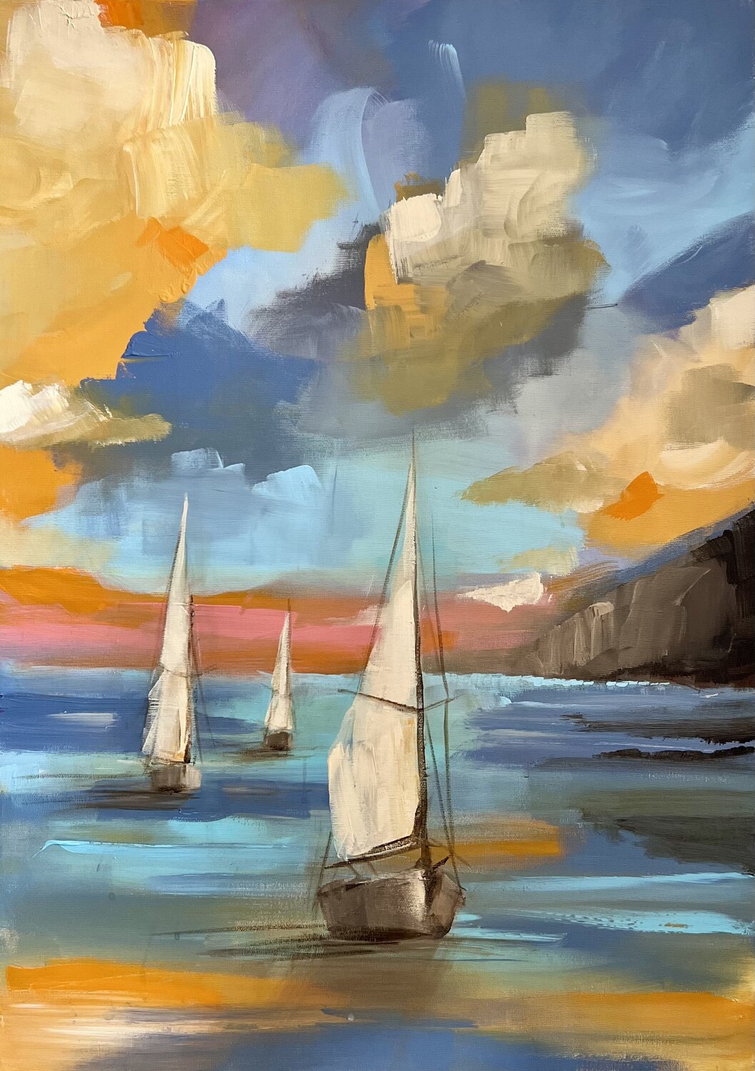 The Sailing Skies Tamara Andjus Original painting for sale