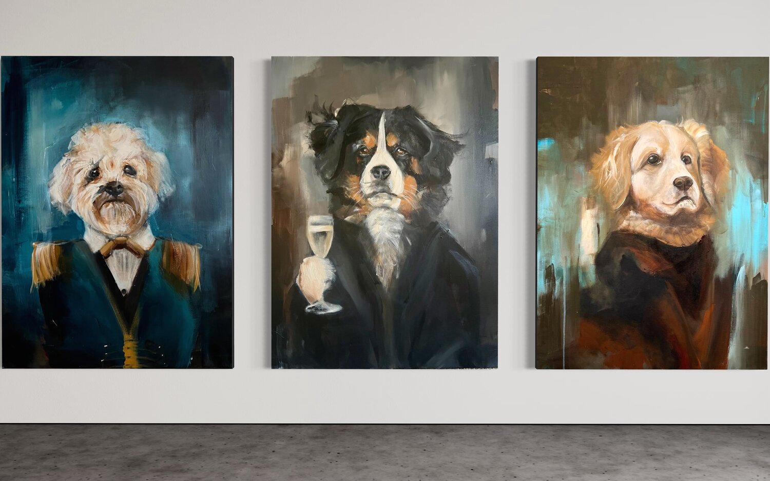 The Three Gentlemen Tamara Andjus Original painting for sale