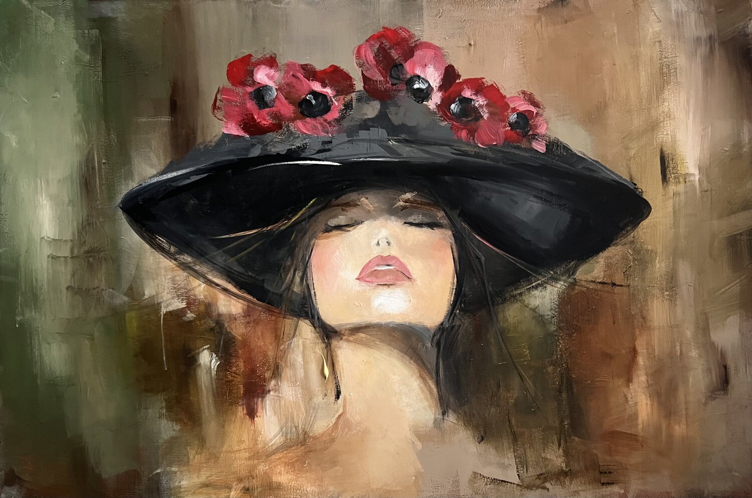 La Femme Florale Tamara Andjus Original painting for sale