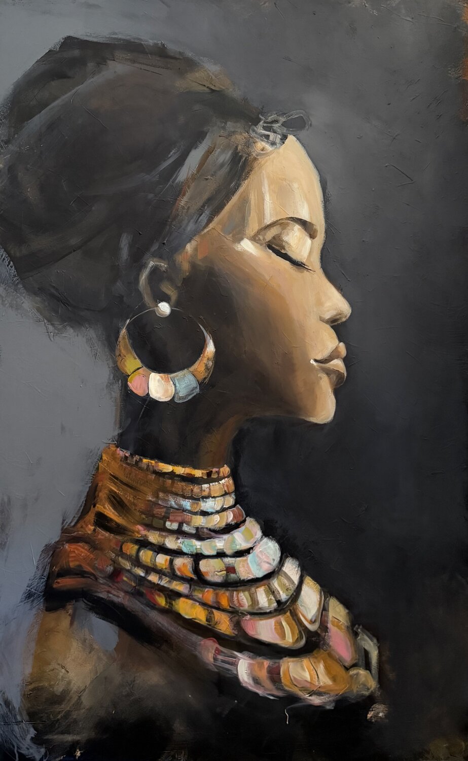 African Beauty II Tamara Andjus Original painting for sale