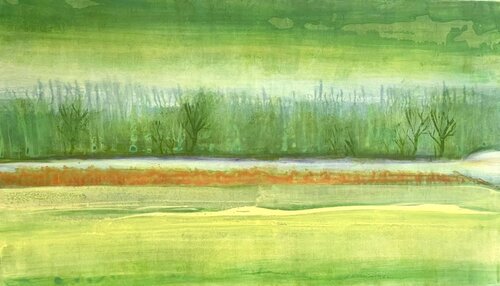 Green Landscape by Sultana Savvi, Painting for Sale on Select