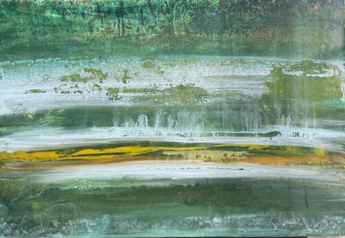 Emerald Silence by Sultana Savvi, Painting for Sale on Select