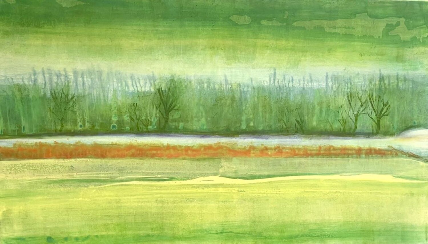 Green Landscape Sultana Savvi Original painting for sale
