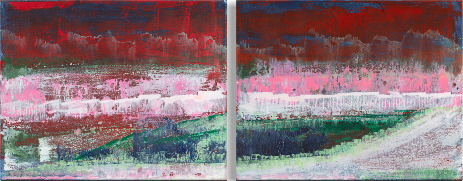 Landscape in Transition – Diptych Sultana Savvi Original painting for sale