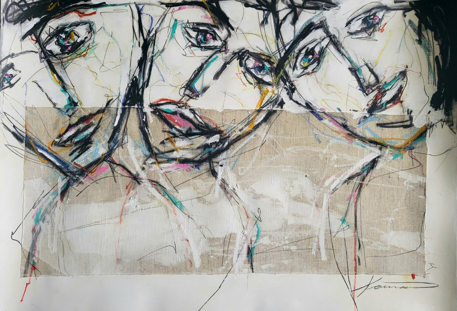 Im Gespräch! Maria Kammerer Original painting for sale