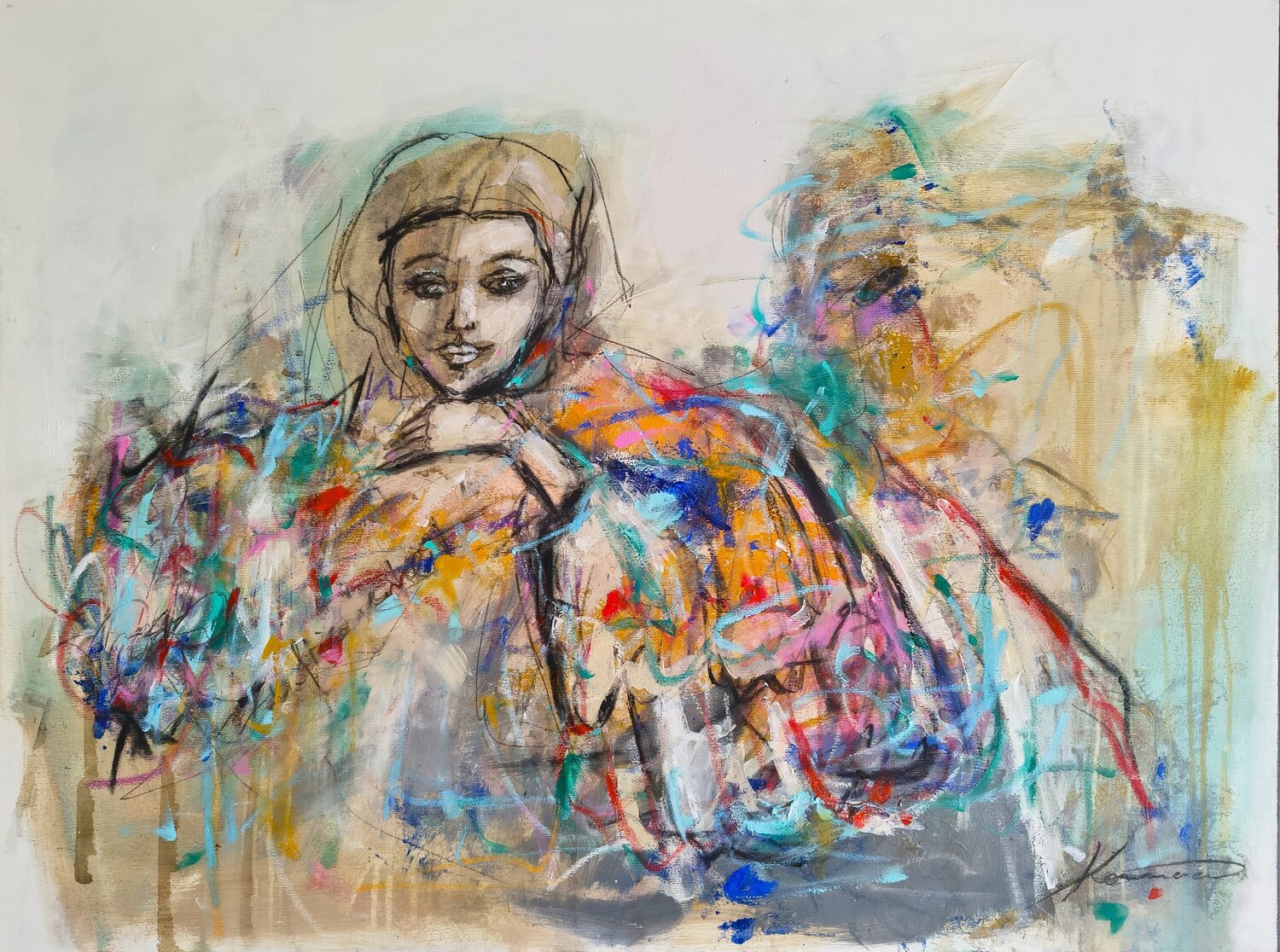 Zufriedenheit! Maria Kammerer Original painting for sale