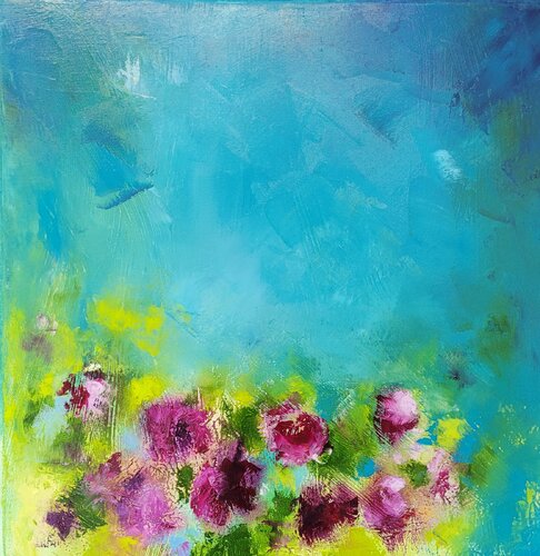 A travers le rosier by Nadine CHEBROU De LESPINATS, Painting for Sale on Select