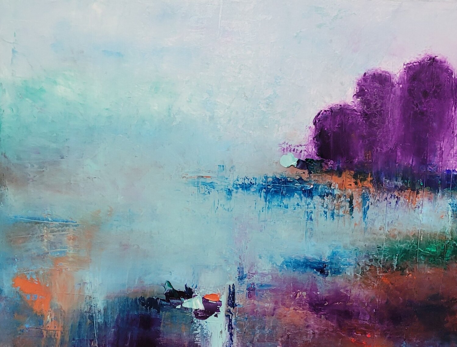 Le Lac Salé Nadine CHEBROU De LESPINATS Original painting for sale