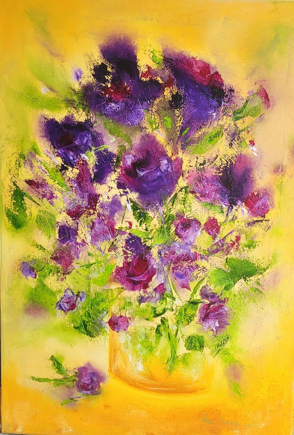 Bouquet Violet Nadine CHEBROU De LESPINATS Original painting for sale