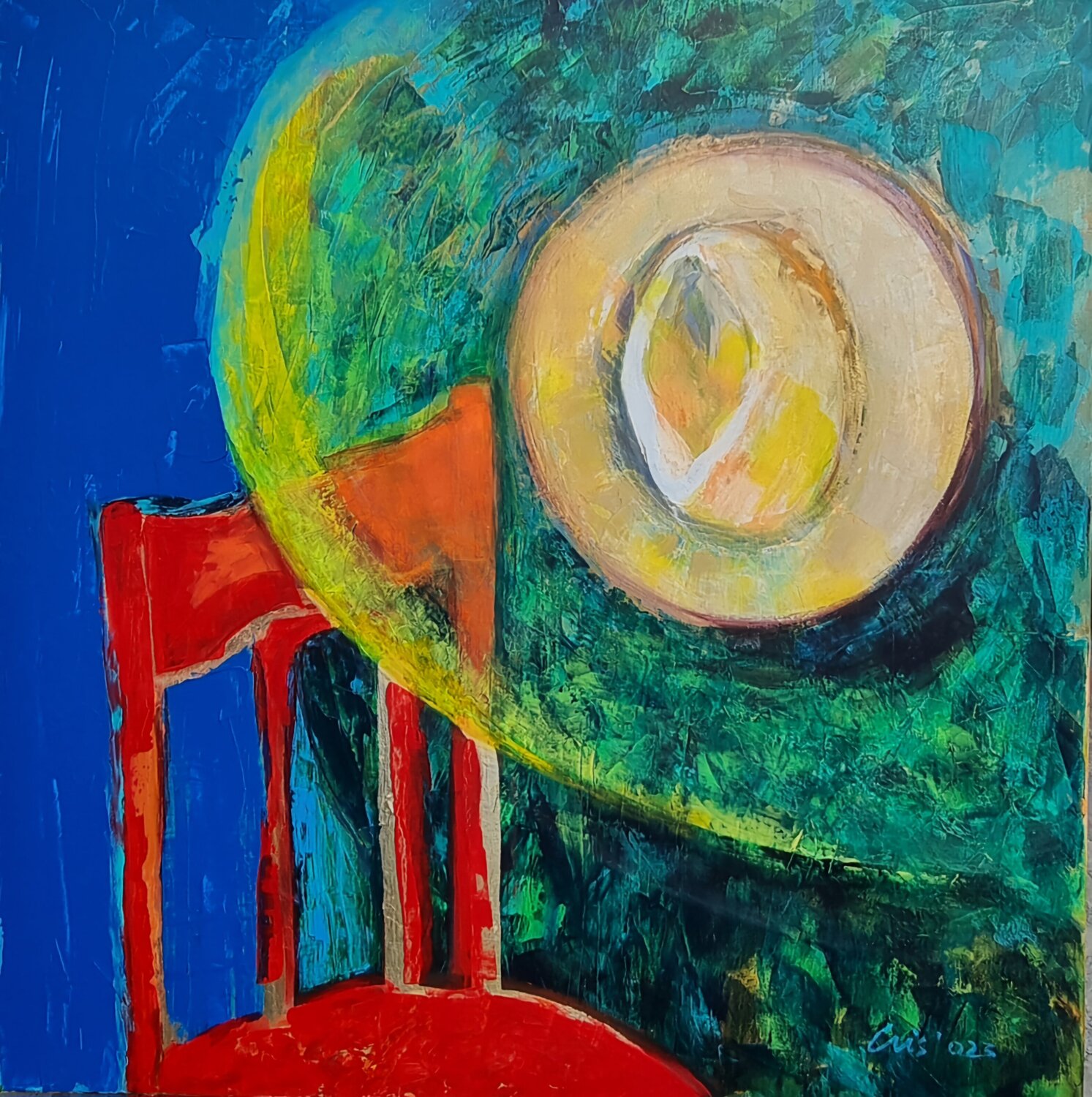 White hat Cristina Ciobanu Original painting for sale