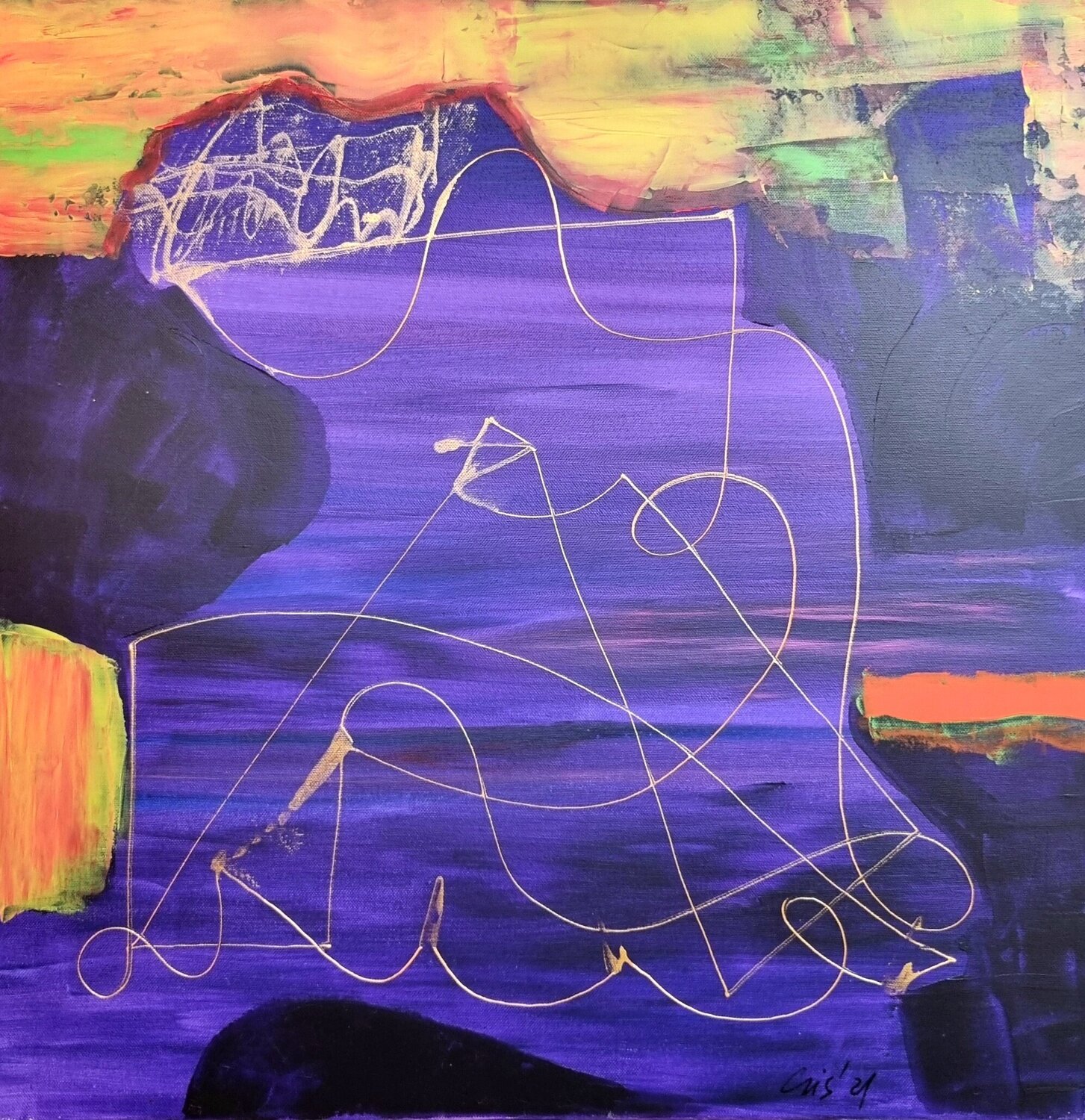 The quantum field II Cristina Ciobanu Original painting for sale
