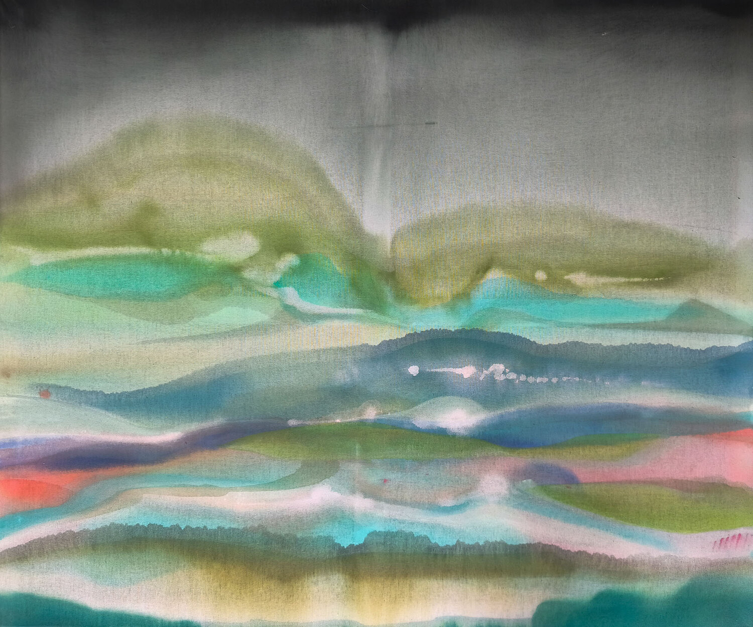 Rainbow behind the clouds of a storm Vanessa Onuk Original painting for sale