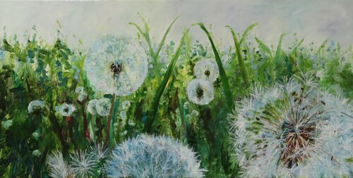Blumenwiese II by Christa Riemann, Painting for Sale on Select