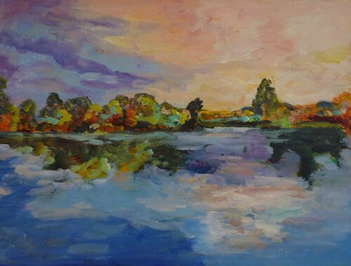 Landscape 1 by Christa Riemann, Painting for Sale on Select