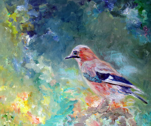 Eichelhäher by Christa Riemann, Painting for Sale on Select