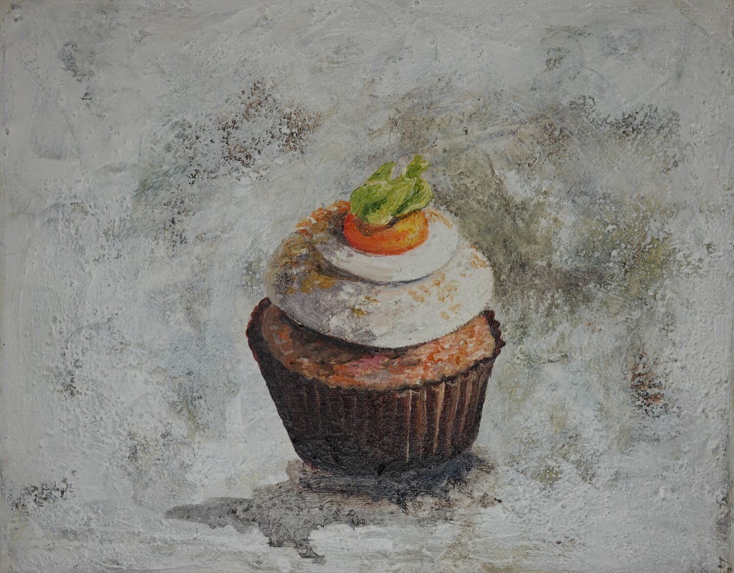 Petits fours carrot cake Christa Riemann Original painting for sale