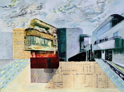 Between Spaces and Times. Fragments of Modernity by Stephanie Bing, Painting for Sale on Select